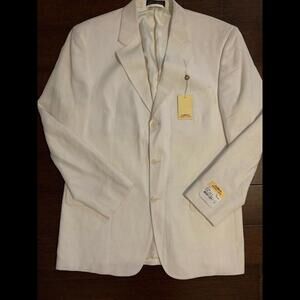 Vintage New w/ Tags Coconut Grove Sport Coat Jacket Cream/White Sz 42 Long